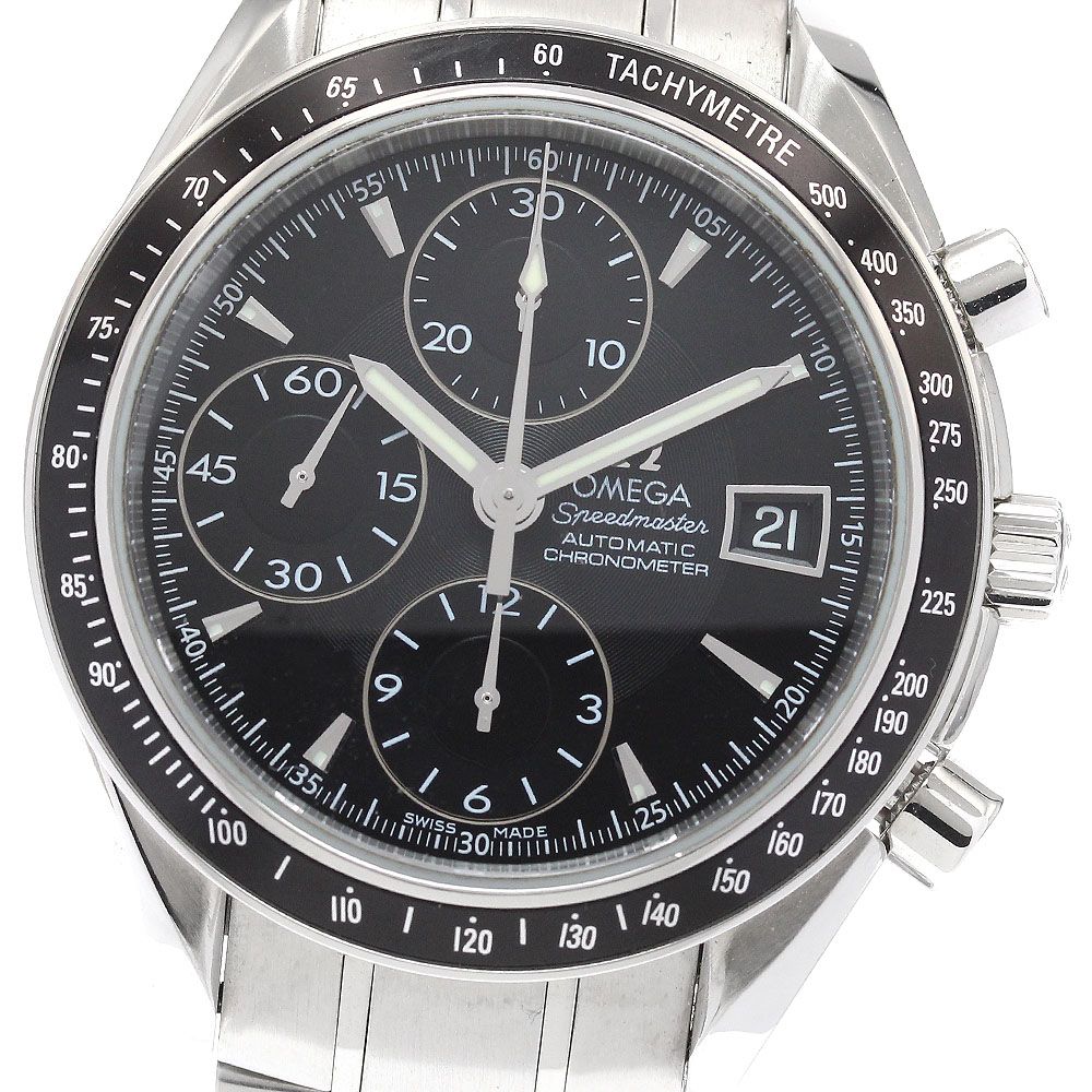 オメガ OMEGA 3210 50 スピードマスター デイト クロノグラフ 自動巻き メンズ 保証書付き_903241