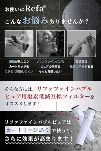 迅速に発送 リファファインバブルピュア対応のカートリッジ シャワーヘッド用浄水カートリッジ MTG対応カートリッジ 塩素除去 節水 高水圧 マイクロナノバブル対応 3本セット dfdfac 7 b