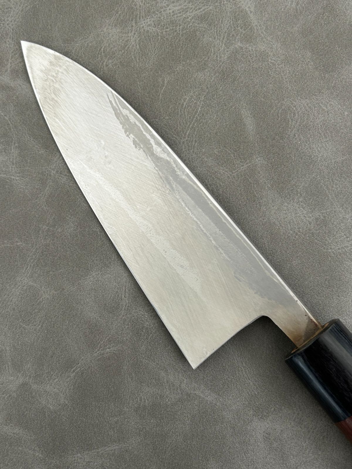 訳あり 仙助 包丁 出刃 ダマスカス 安来鋼青紙2号 165mm 紫檀シノギ柄 54