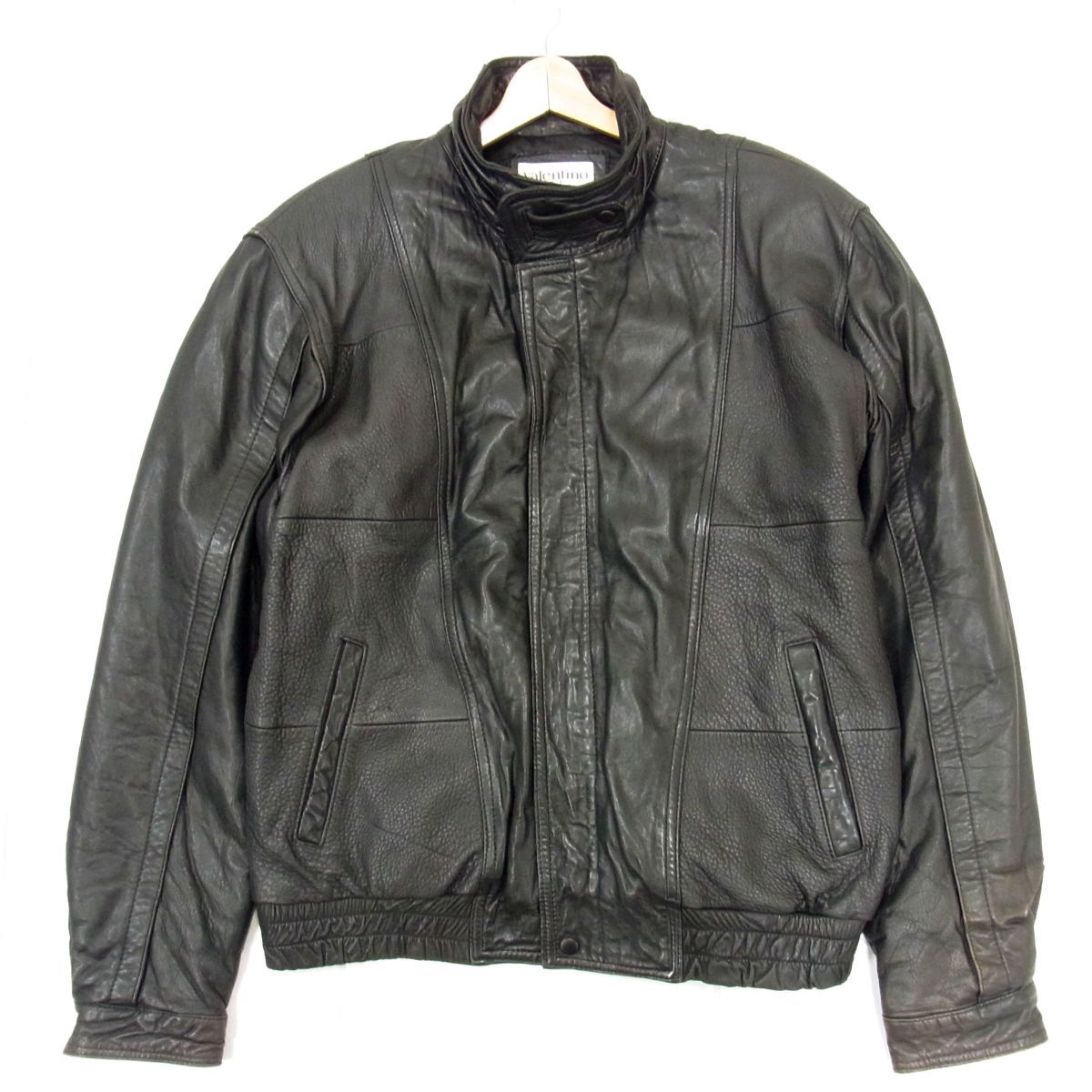 希少 80s オールド Valentino UOMO ヴァレンティノ 本革 レザージップ 