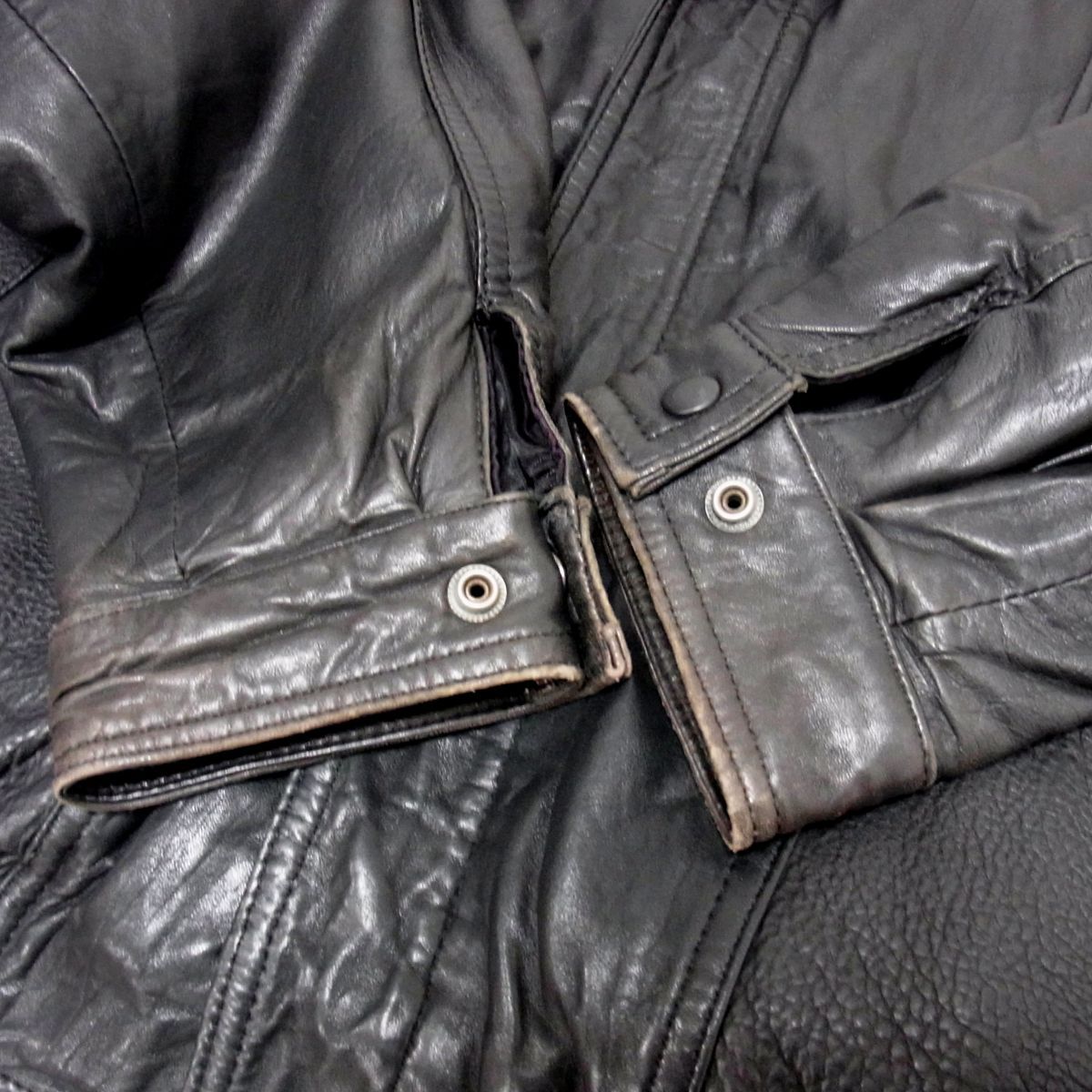 希少 80s オールド Valentino UOMO ヴァレンティノ 本革 レザージップ 