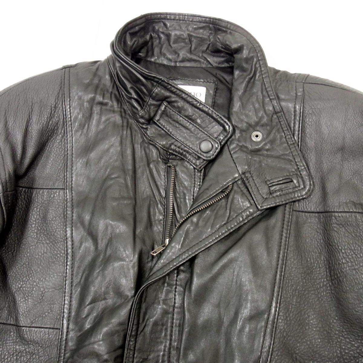 希少 80s オールド Valentino UOMO ヴァレンティノ 本革 レザージップ 