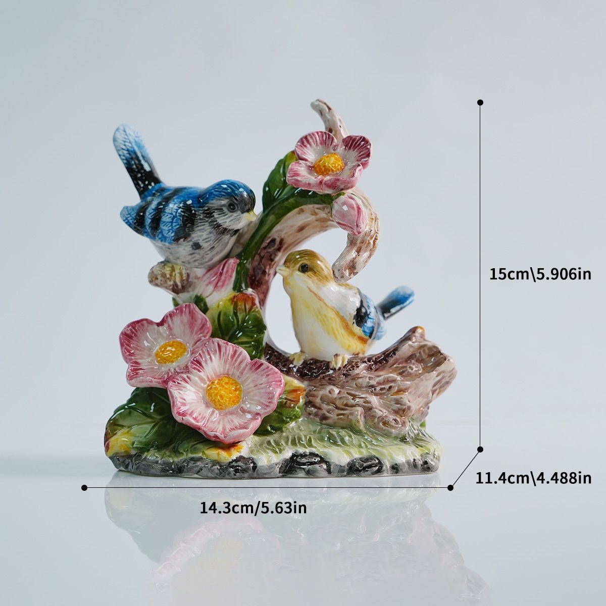  オブジェ 置物 2羽の小鳥 トリ とり バード インテリア リビング ダイニング 玄関 寝室 装飾 オーナメント セラミック プレゼント ギフト オシャレ 可愛い 癒しグッズ 観葉植物 置物 インテリア小物