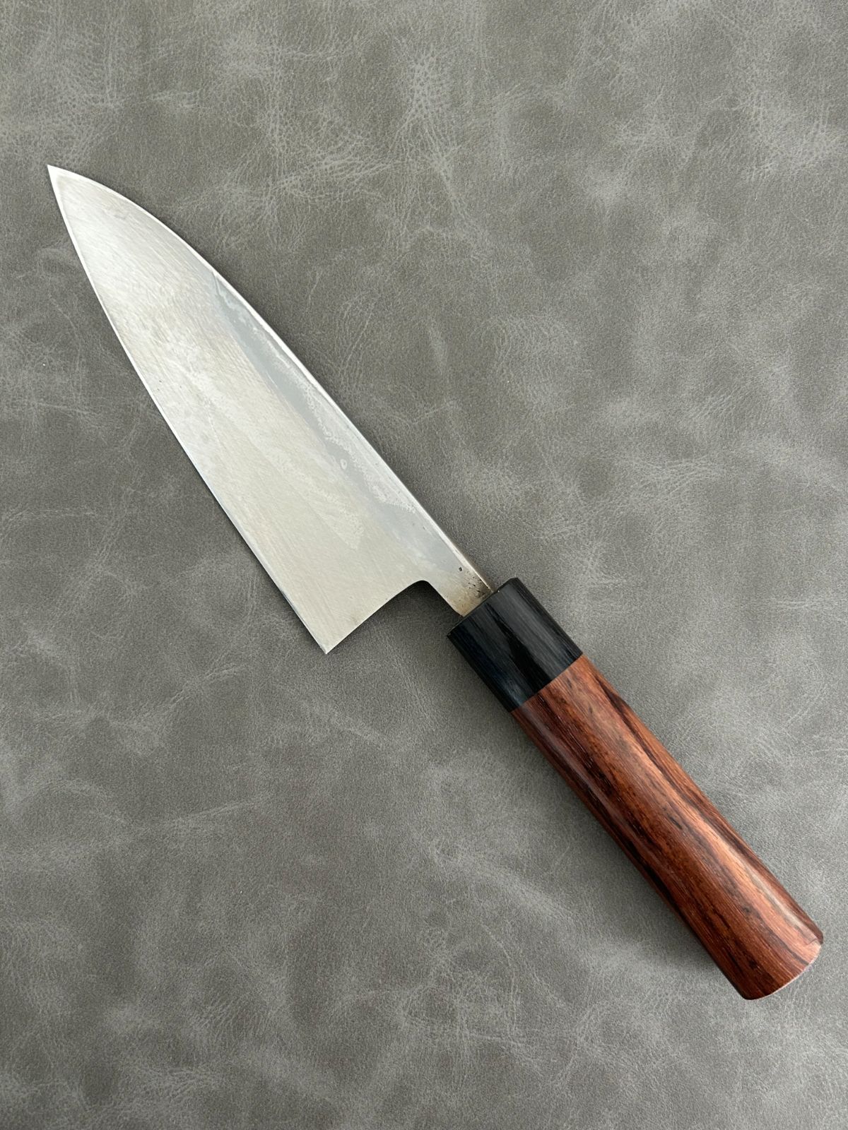 訳あり 仙助 包丁 出刃 ダマスカス 安来鋼青紙2号 165mm 紫檀シノギ柄 55