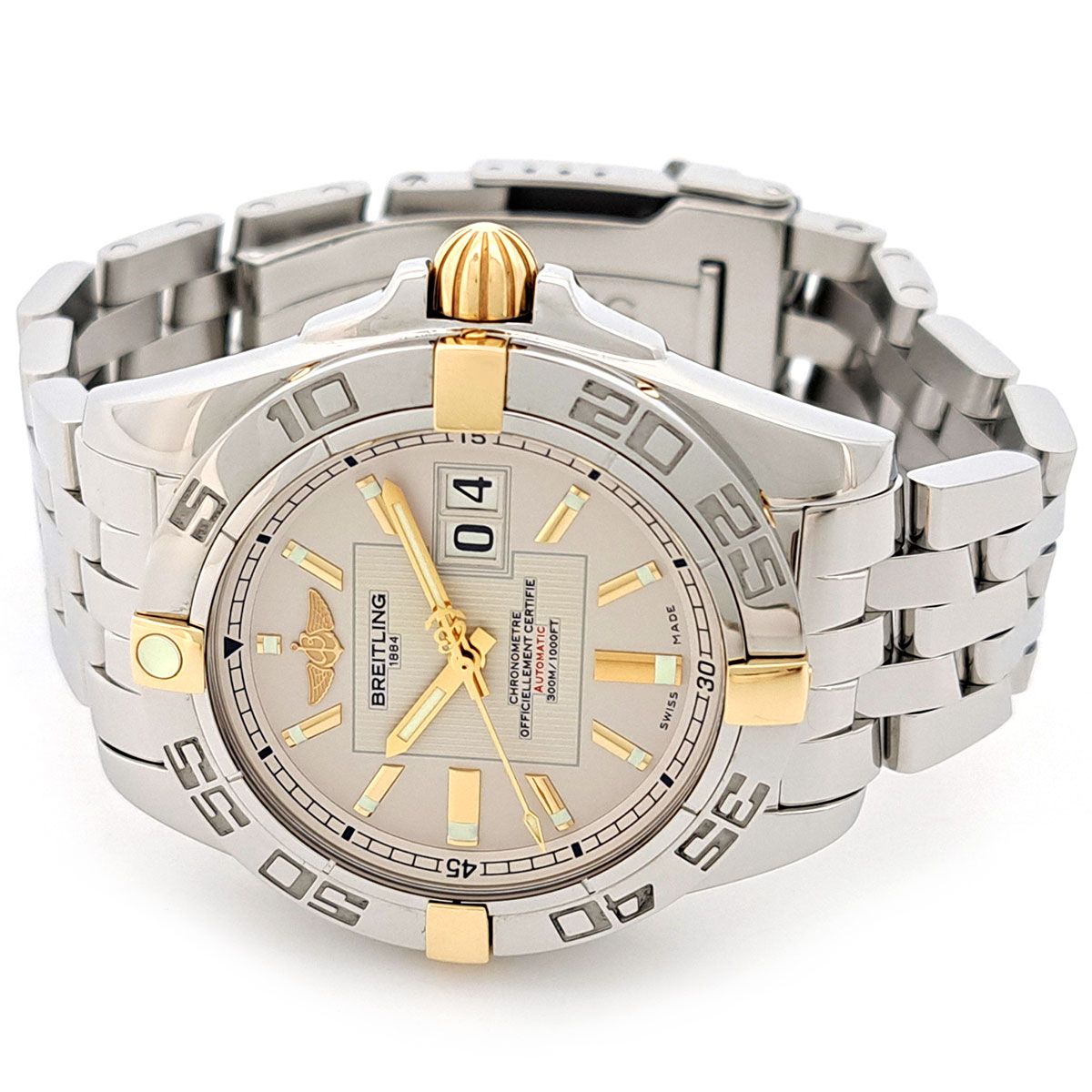  ブライトリング ウィンドライダー コックピット ビッグデイト B49350 自動巻き ステンレススティール イエローゴールド メンズ BREITLING 時計 着回しアイテム 自動巻き時計 腕時計(アナログ)