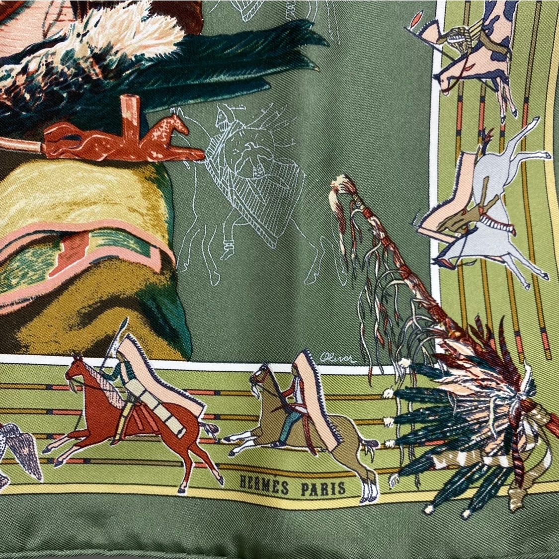 エルメス カレ45 PANI LA SHAR PAWNEE シルクスカーフ パウニー族の