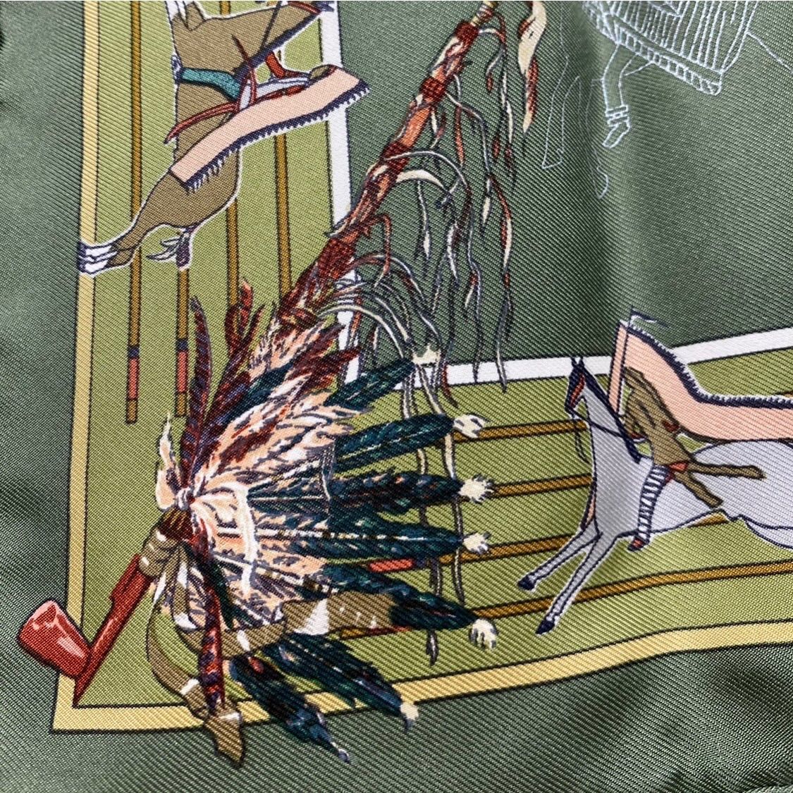 エルメス カレ45 PANI LA SHAR PAWNEE シルクスカーフ パウニー族の