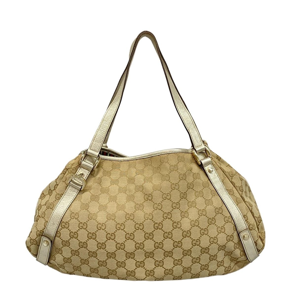 GUCCI(グッチ) トートバッグ アビー,GG柄 130736 ベージュ×ゴールド