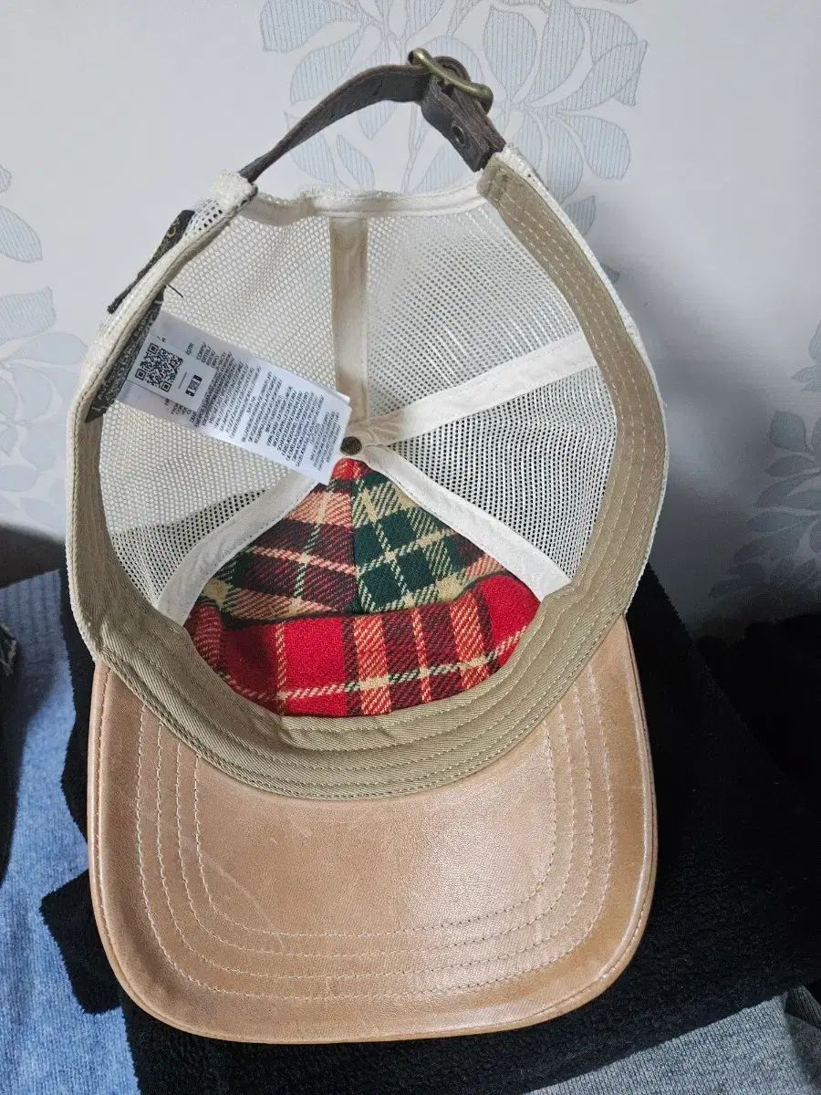 ポロラルフローレン 24FW CHECK LEATHER-BILLトラッカーキャップ
