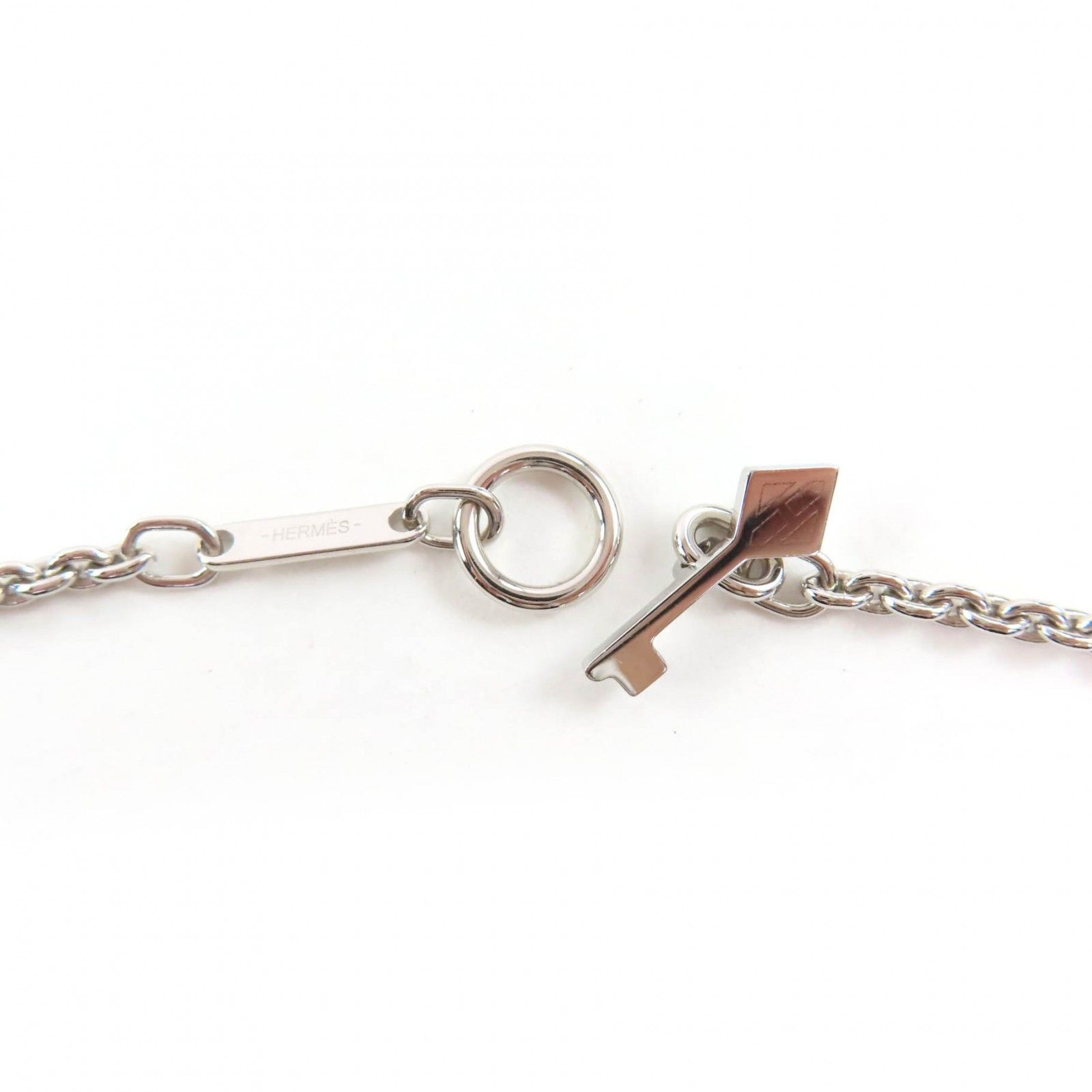 極美品◇HERMES エルメス クレ シュヴァル ネックレス メタル 