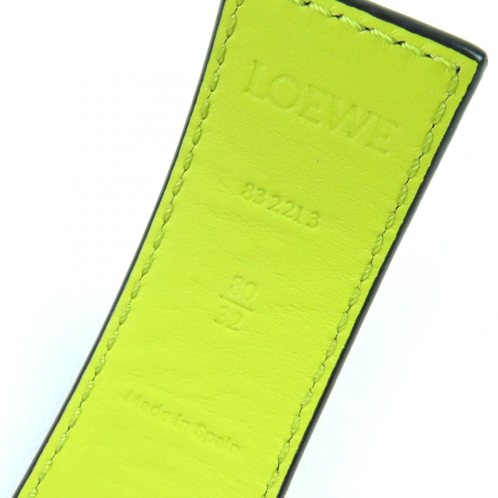極美品△LOEWE ロエベ 832213 アナグラムバックル レザー ベルト 