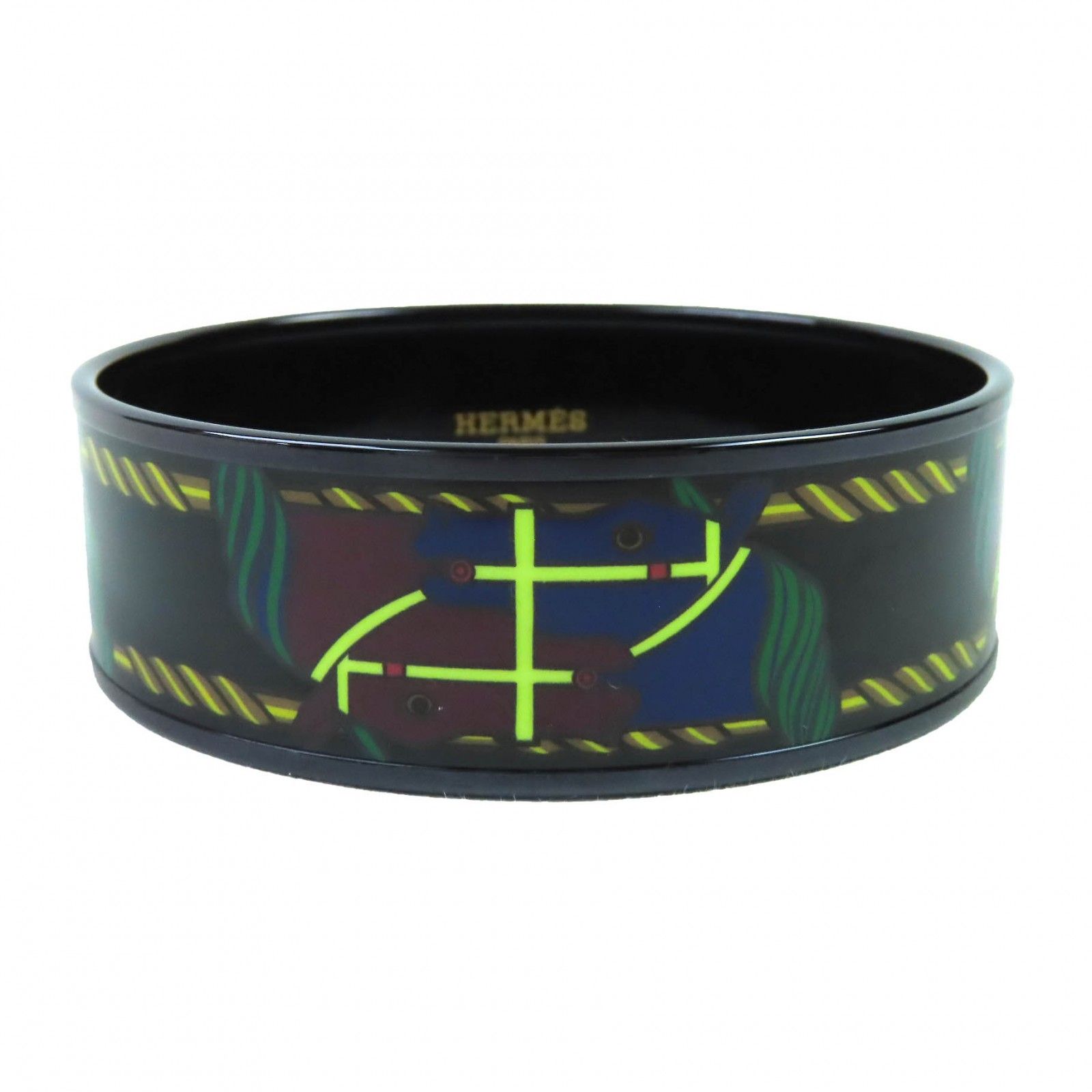 極美品△HERMES エルメス エマイユGM クリックHH/バンダナ バングル