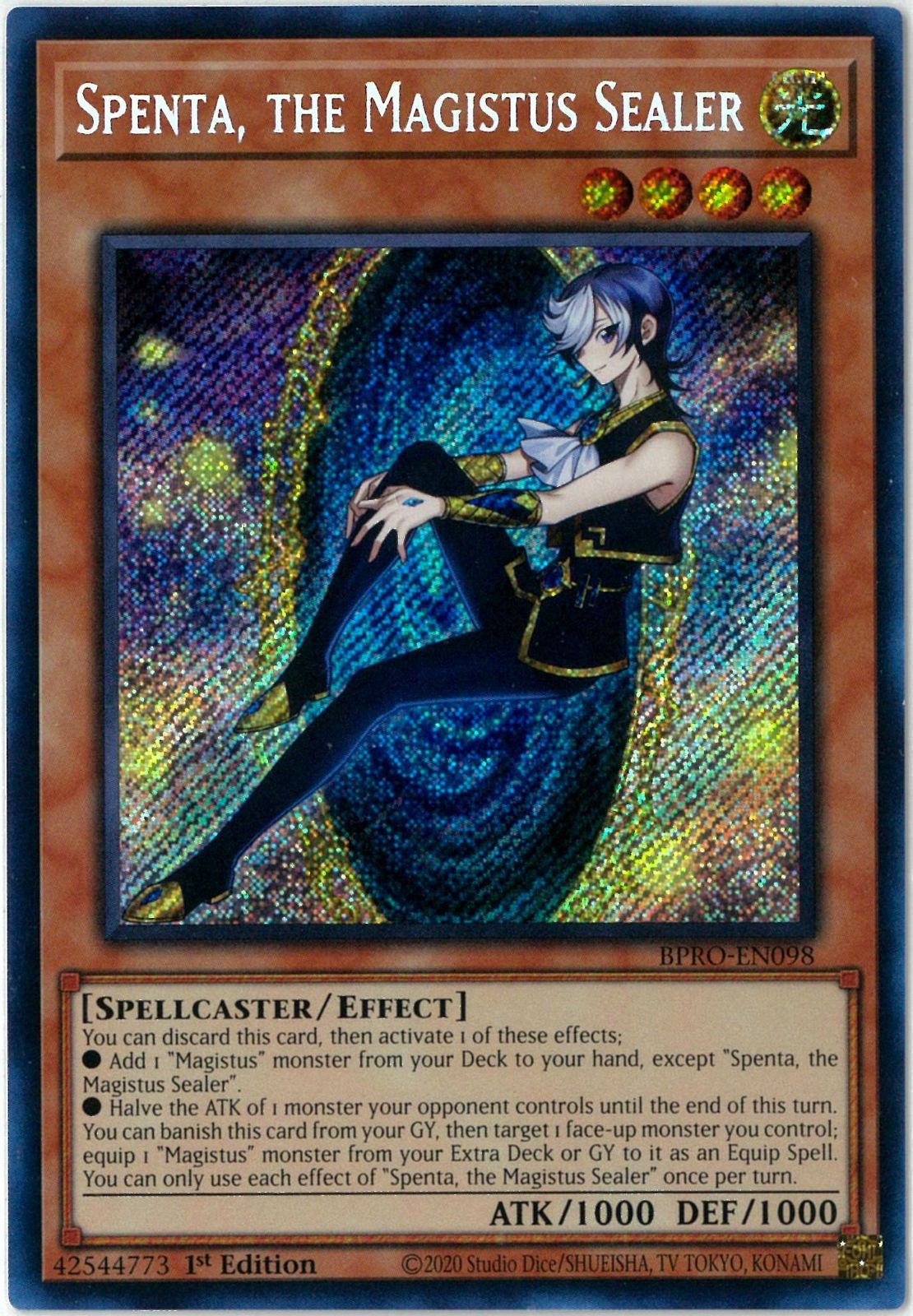 遊戯王　封印の魔導士スプーン　スターライトレア　英語版　EU版　BPRO 遊戯王/英語版/北米版/封印の魔導士スプーン/シール・オブ・マギストス