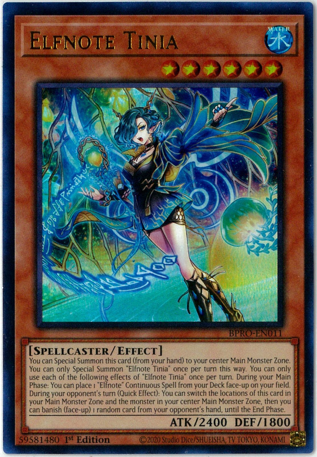 遊戯王 BPRO-EN011 耀聖の波詩ディーナ Elfnote Tinia (英語版 1st Edition スターライトレア) Burst Protocol 日本最安値 遊戯王 BPRO-EN011 耀聖の波詩ディーナ Elfnote Tinia