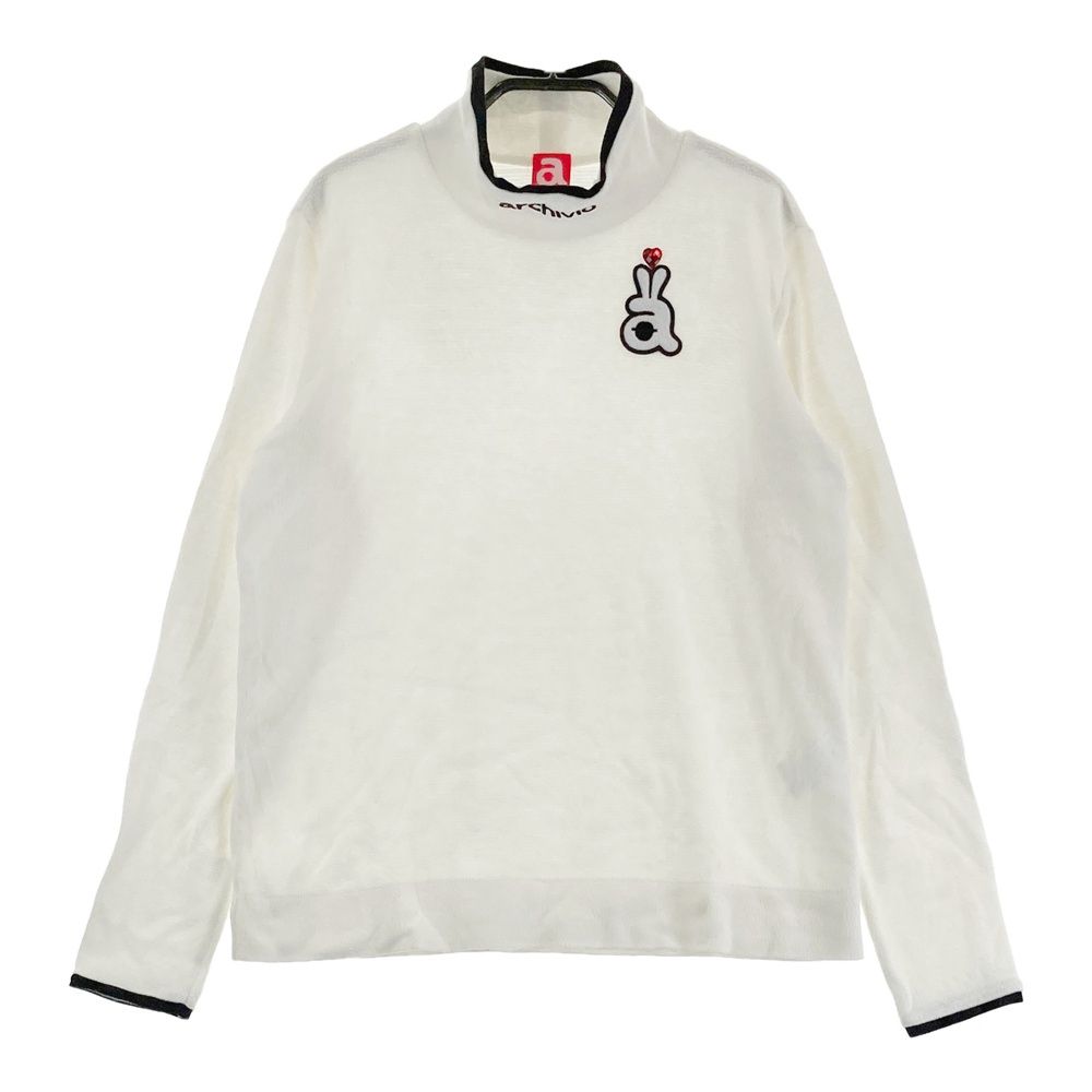 サイズ：38 ARCHIVIO アルチビオ 起毛 長袖ハイネックTシャツ ホワイト