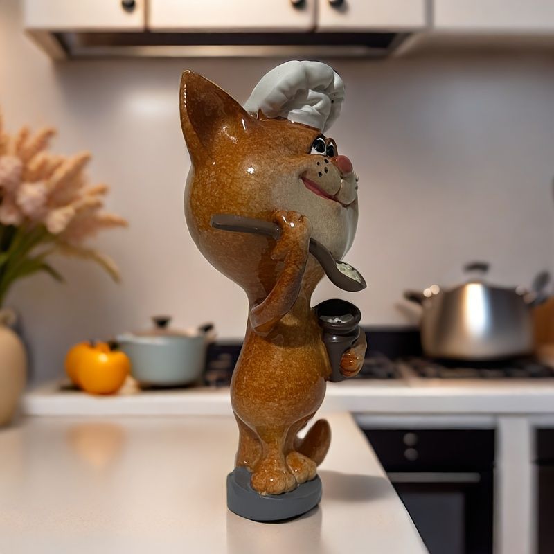  オブジェ 置物 ガーデンオーナメント シェフの格好をしたネコ ねこ 猫 ガーデニング 庭 装飾 樹脂 インテリア 可愛い 室内 屋内 インテリア雑貨 玄関 リビング ダイニング インテリア小物 ホームデコレーション 棚装飾 置物植物 置物 インテリア小物