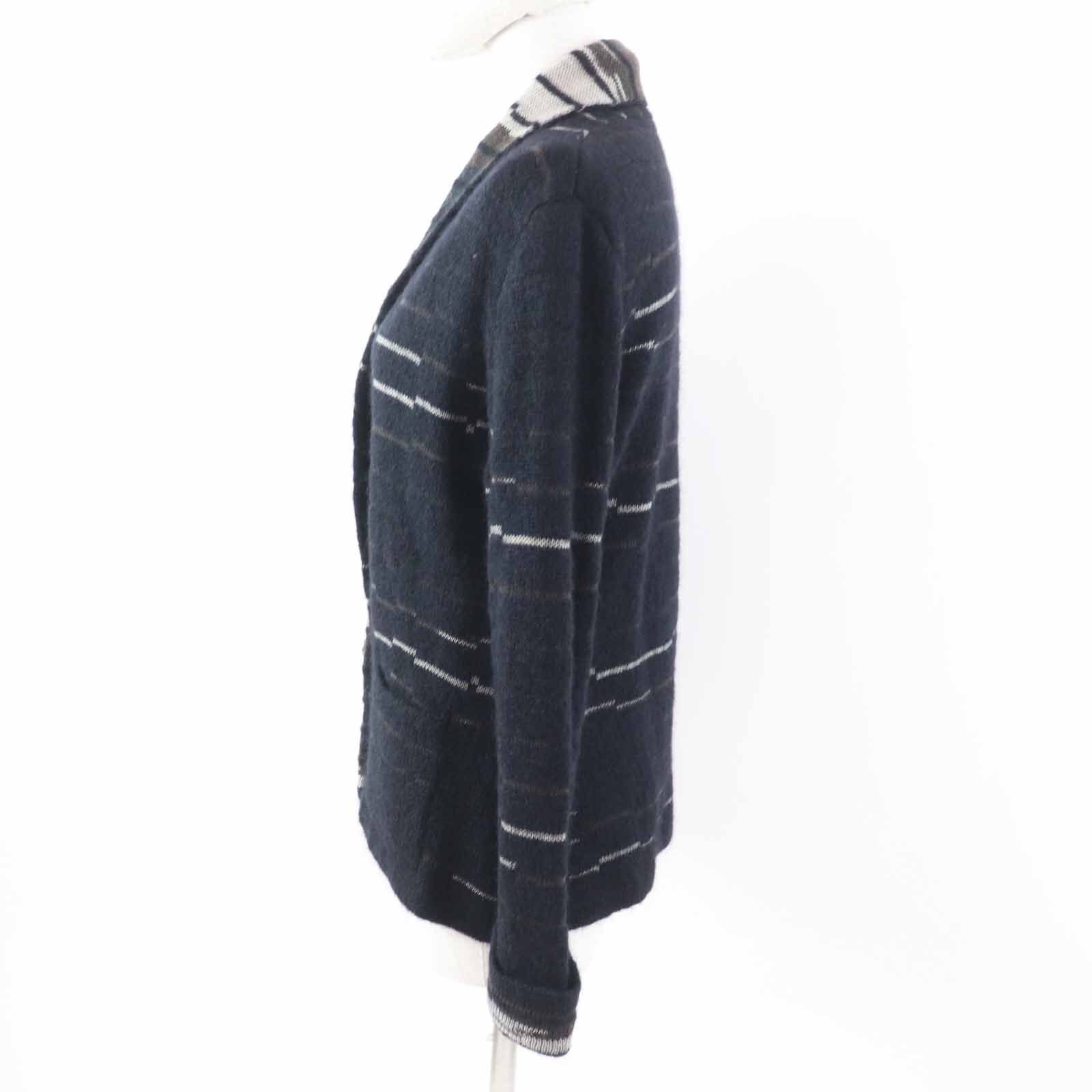 極美品◎CHANEL シャネル 09A P36148 ウール モヘア ココマークボタン付き ニット カーディガン ダークネイビー 42 イタリア製 正規品 レディース 極美品◎CHANEL シャネル 09A P36148 ウール モヘア ココマークボタン