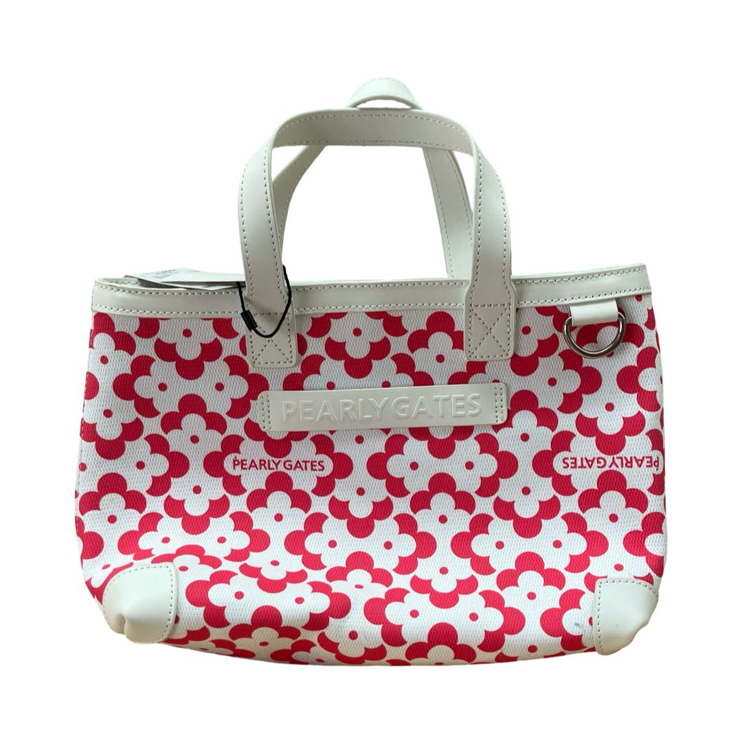  GF1 PEARLY GATES パーリーゲイツ タグ付き ジオメトリックフラワー柄 カートBAG ホワイト✖️ピンク バッグ ボタン付き外ポケット 1 ファスナー付き 内ポケット グッズ ゴルフ 053 3181404 人気ゴルフ用品 ゴルフバッグ キャディバッグ ゴルフ