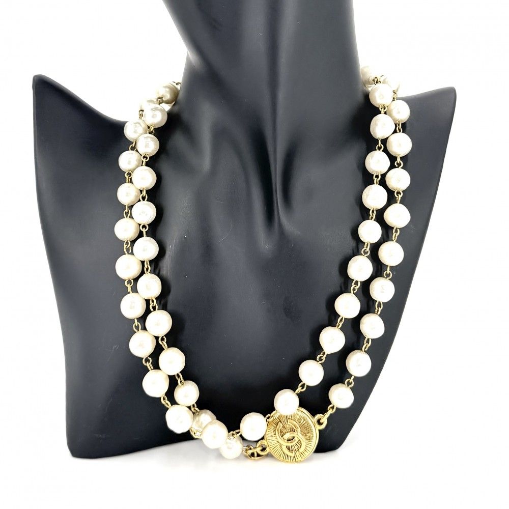 シャネル ネックレス レディース ロングネックレス 2連 ココマーク