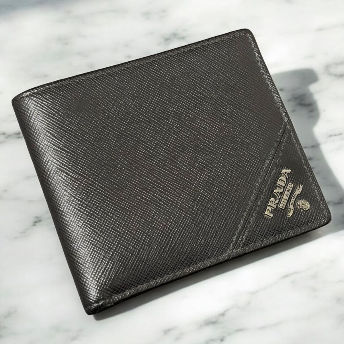 t11 プラダ PRADA カードケース ブラック サフィアーノ レザー 2つ 二 