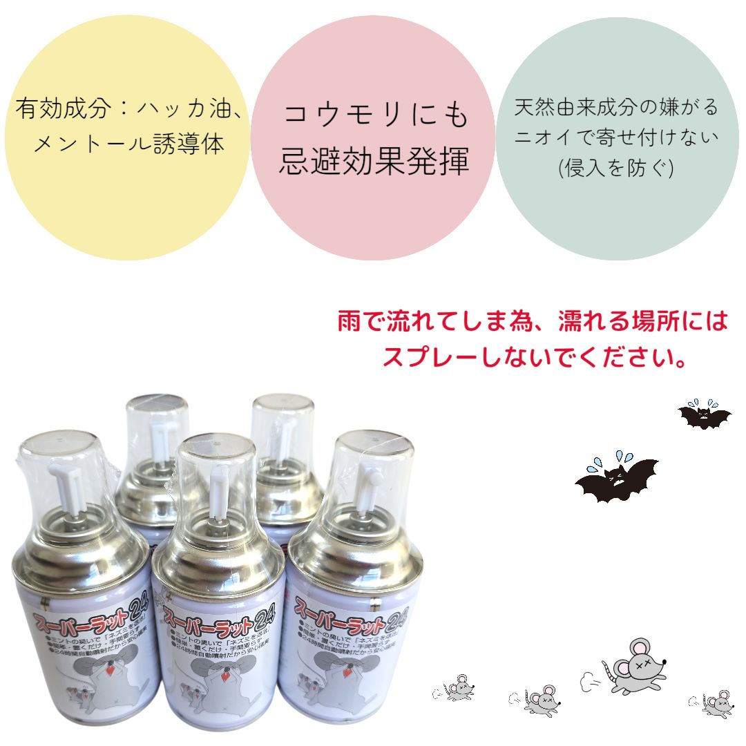 【新品】スーパーラット24　　240ml×5本　ネズミ忌避剤　ネズミを追い出す