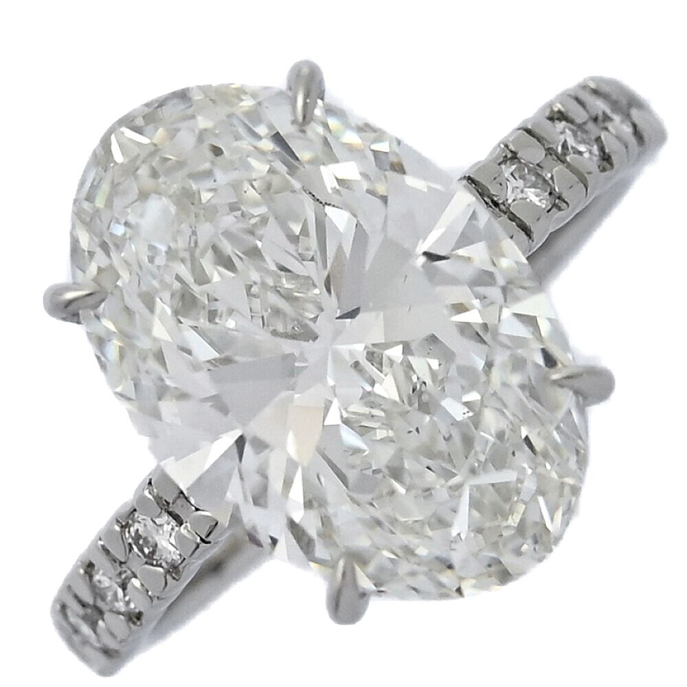 (Last 1 item) Limited quantity 5.43ct 0.18ct Lab-grown Half Eternity Diamond Ring Ring 1P Oval Our Original Product PT900-4.8g No. 12 [] [N] [Women's] ■596526 [Used]