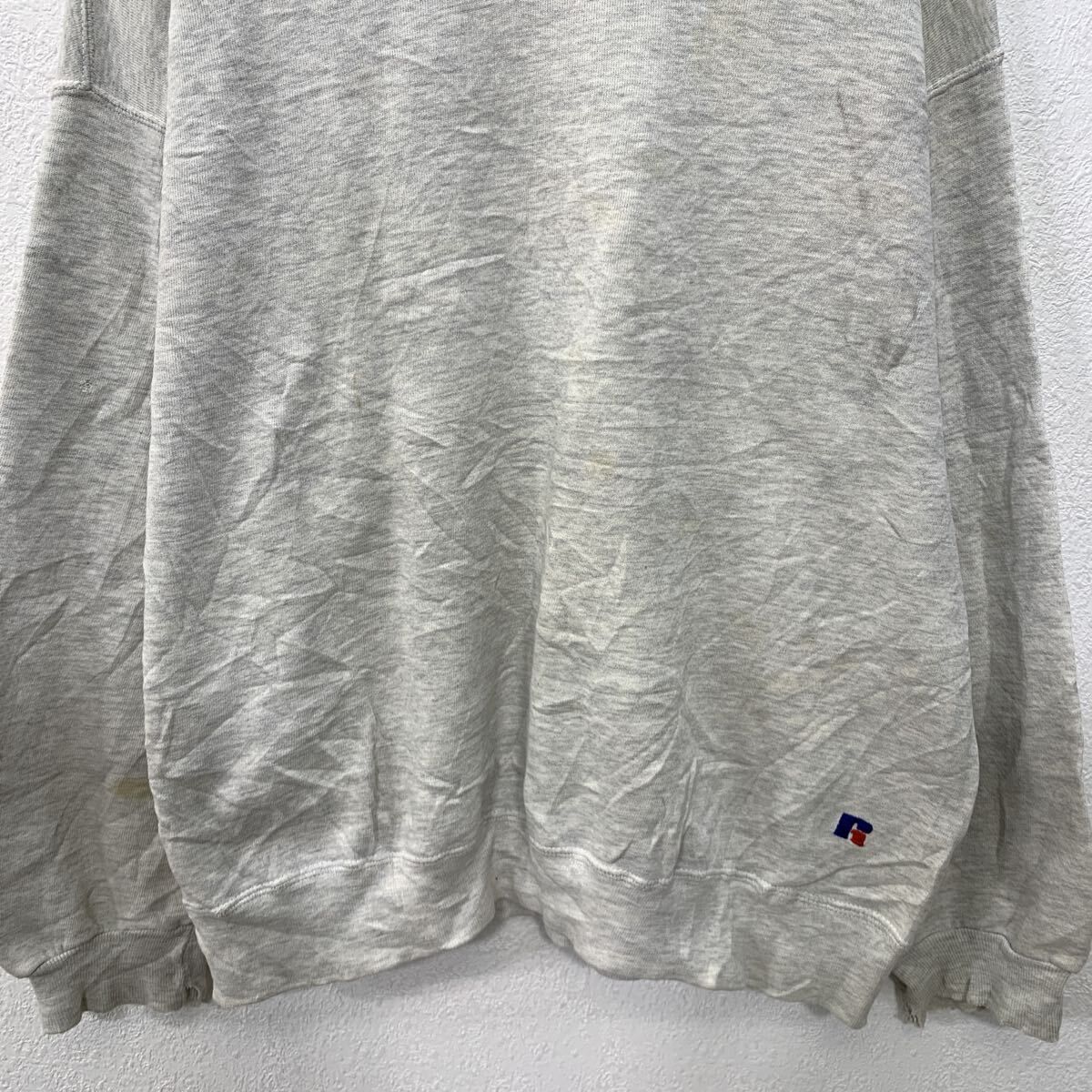 90s USA製 RUSSELL ATHLETIC 無地スウェット トレーナー XL グレー 