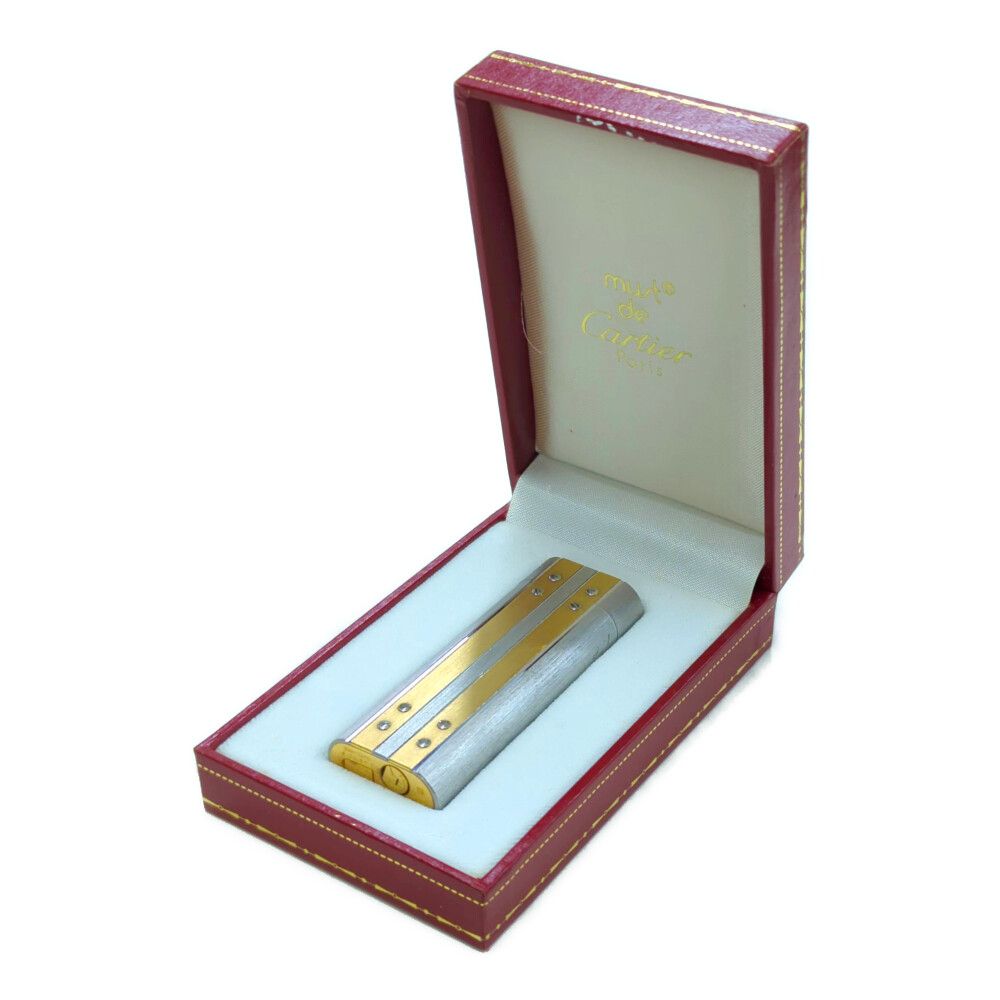 (ラスト1点) Cartier カルティエ コンビカラー ライター喫煙具/シルバー×ゴールド/コレクション/たばこ/喫煙【♀】【B】【レディース】★■600004【中古】