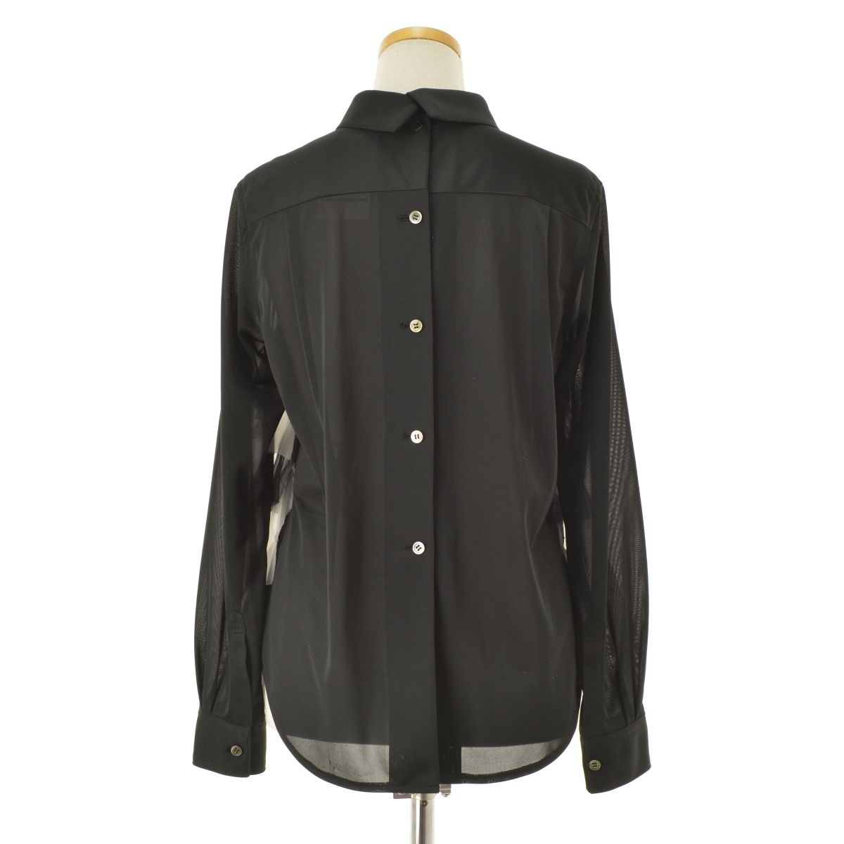 【COMMEdesGARCONS】22AW AD2022 GJ-B011 シアーティアードフリル長袖ブラウス COMMEdesGARCONS】22AW AD2022 GJ-B011 シアーティアードフリル長袖