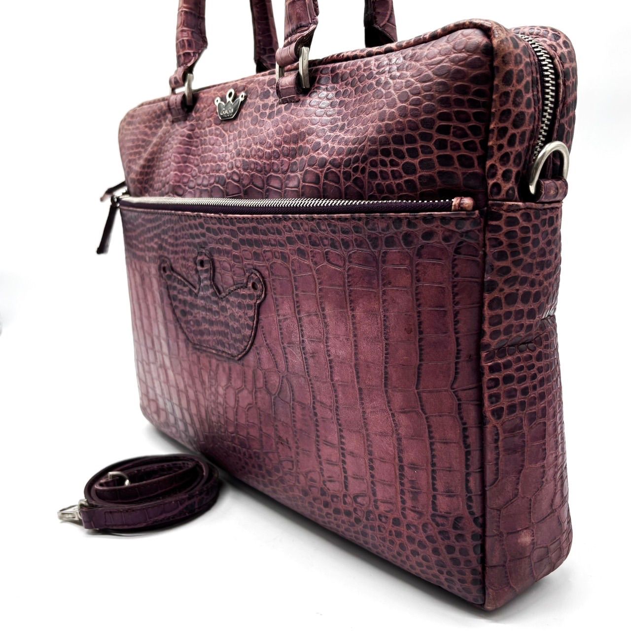 良品】GaGa MILANO ガガミラノ 2way ショルダーバッグ ハンド クロコ 