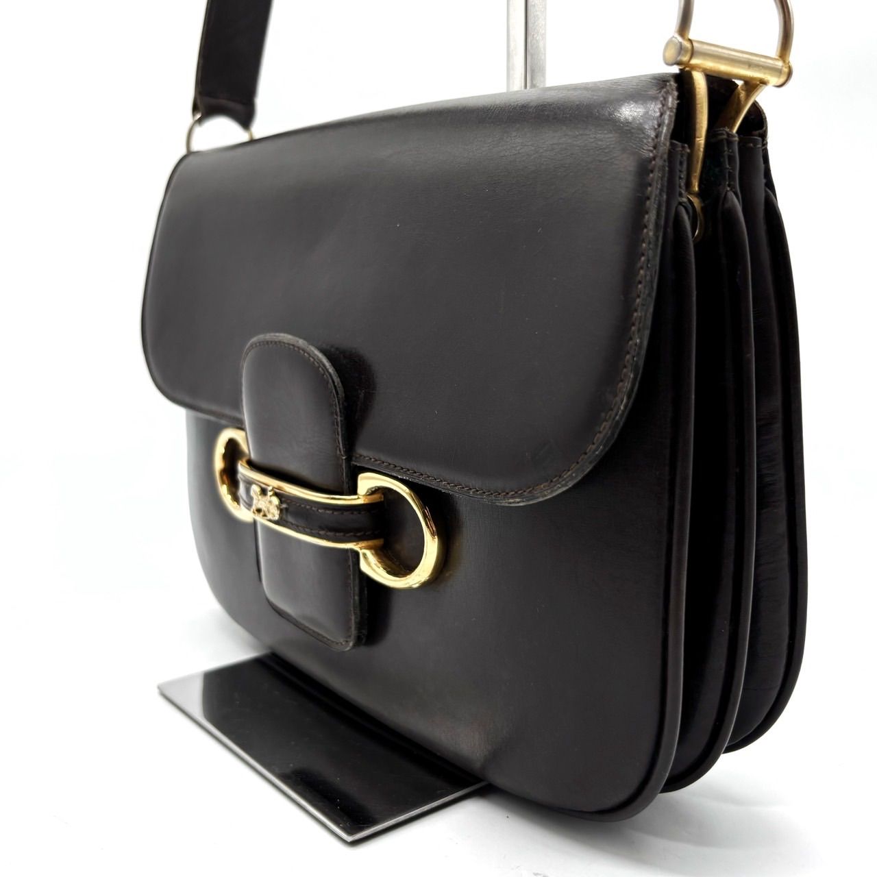 良品】CELINE セリーヌ 馬車金具 ショルダーバッグ ポシェット 