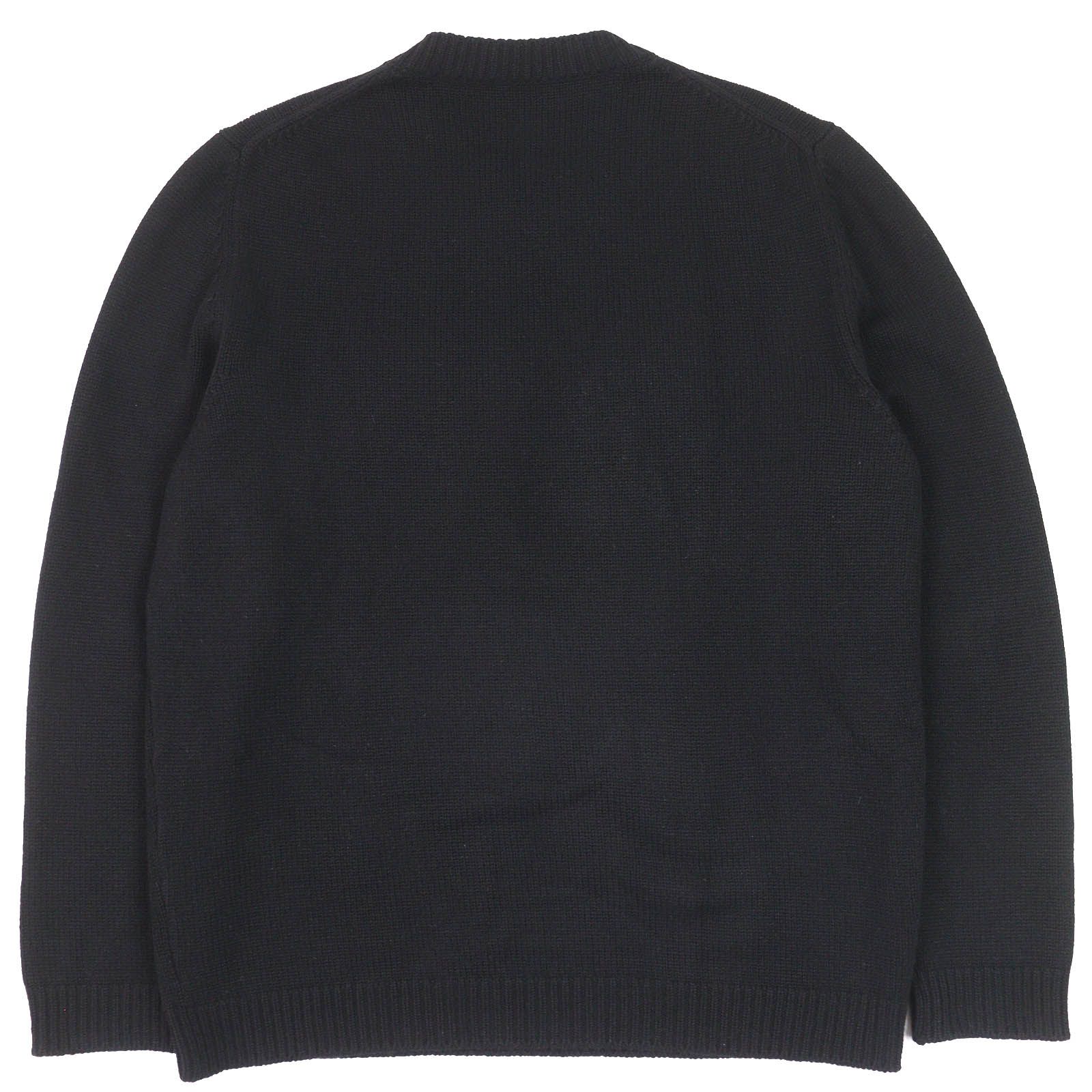 美品△FENDI フェンディ FZZ469 カシミヤ100％ フロントロゴ クルー 
