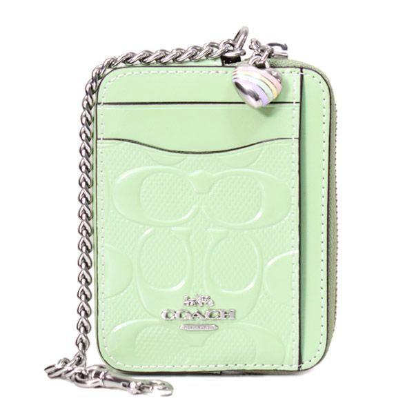 コーチ コインケース COACH パテントレザー シグネチャー 型押し 