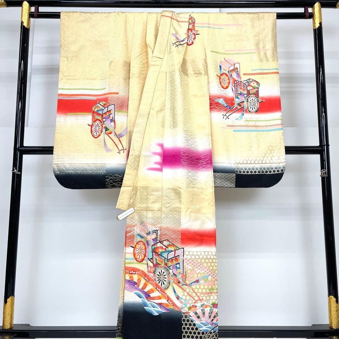 着物と帯 時流】O24-40◇七五三 7才女の子着物+長襦袢◇正絹 百貨店