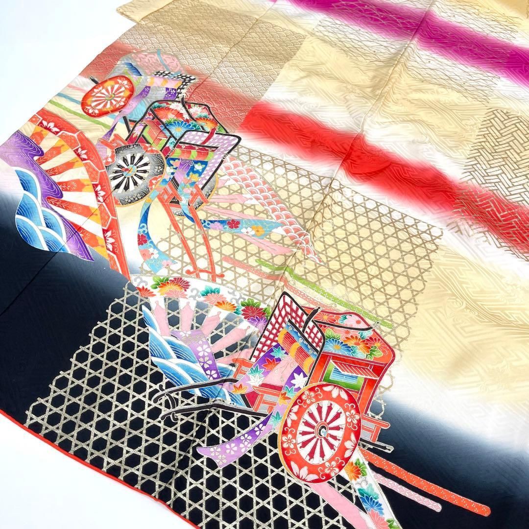 着物と帯 時流】O24-40◇七五三 7才女の子着物+長襦袢◇正絹 百貨店