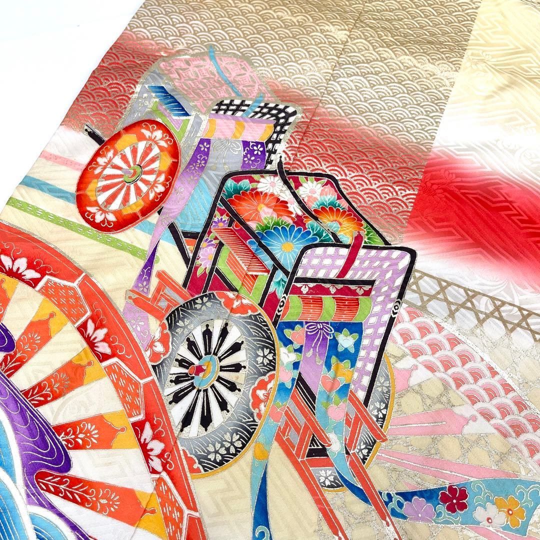 着物と帯 時流】O24-40◇七五三 7才女の子着物+長襦袢◇正絹 百貨店