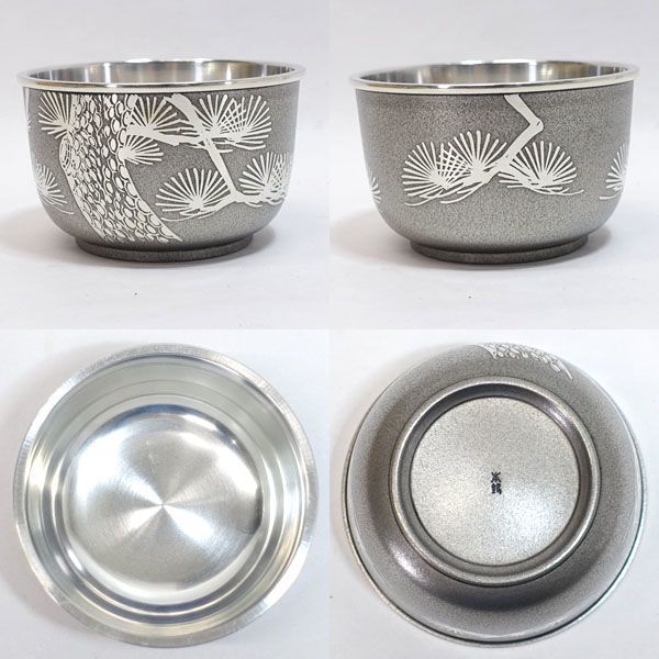 大阪錫器 乾茂號造 ◇【茶道具】大阪錫器 乾茂號造/本錫製 茶器揃