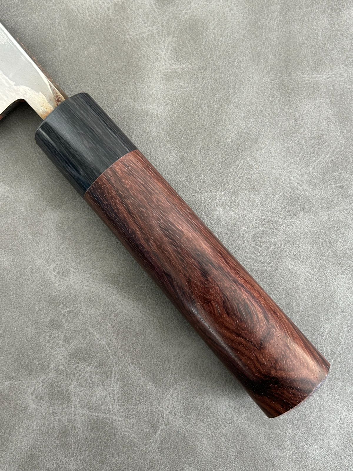 訳あり 仙助 包丁 出刃 ダマスカス 安来鋼青紙2号 165mm 紫檀シノギ柄 60