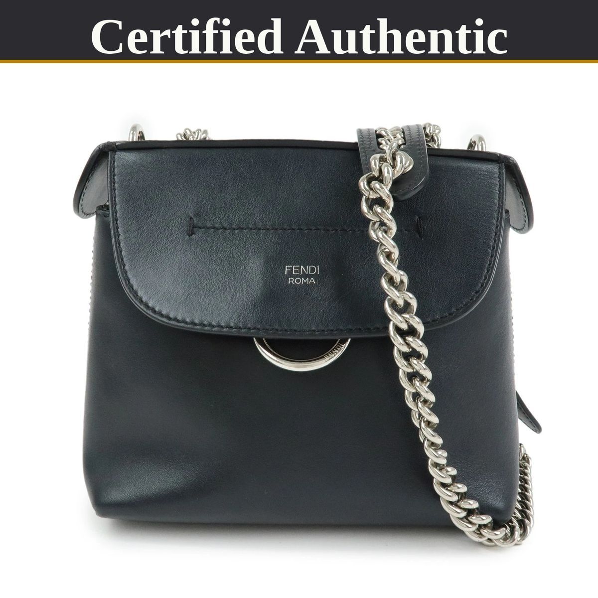 Fendi 2wayチェーンバッグ やや使用感あり】FENDI フェンディ Bag to School チェーン レザー