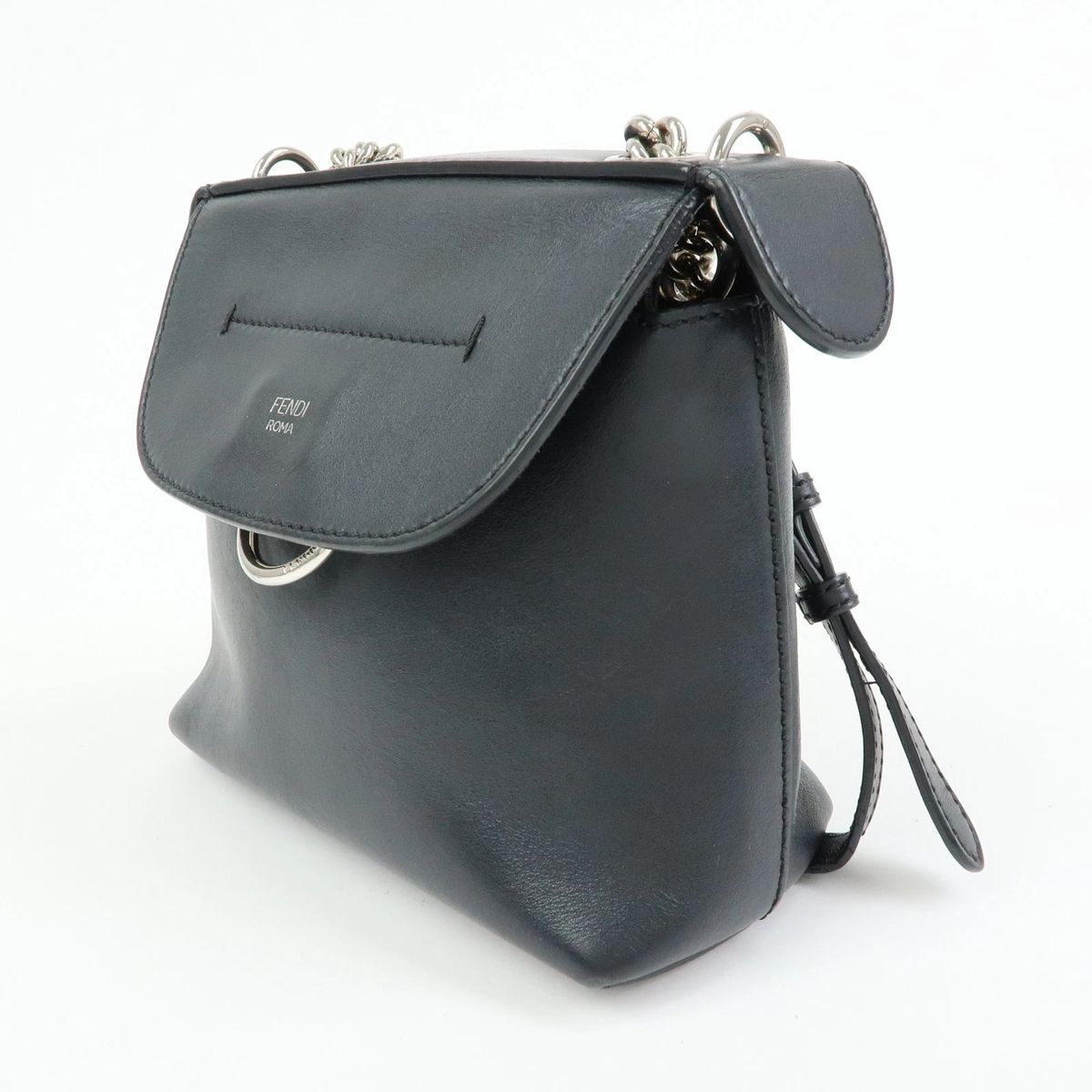 やや使用感あり】FENDI フェンディ Bag to School チェーン レザー