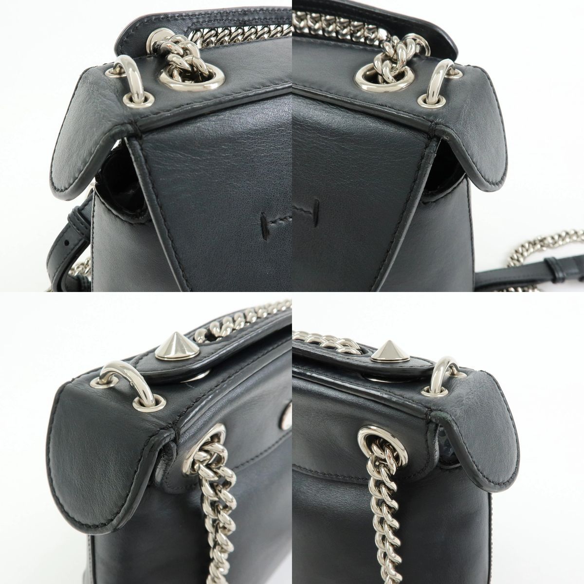 Fendi 2wayチェーンバッグ やや使用感あり】FENDI フェンディ Bag to School チェーン レザー