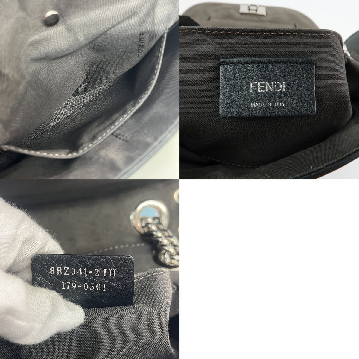 やや使用感あり】FENDI フェンディ Bag to School チェーン レザー