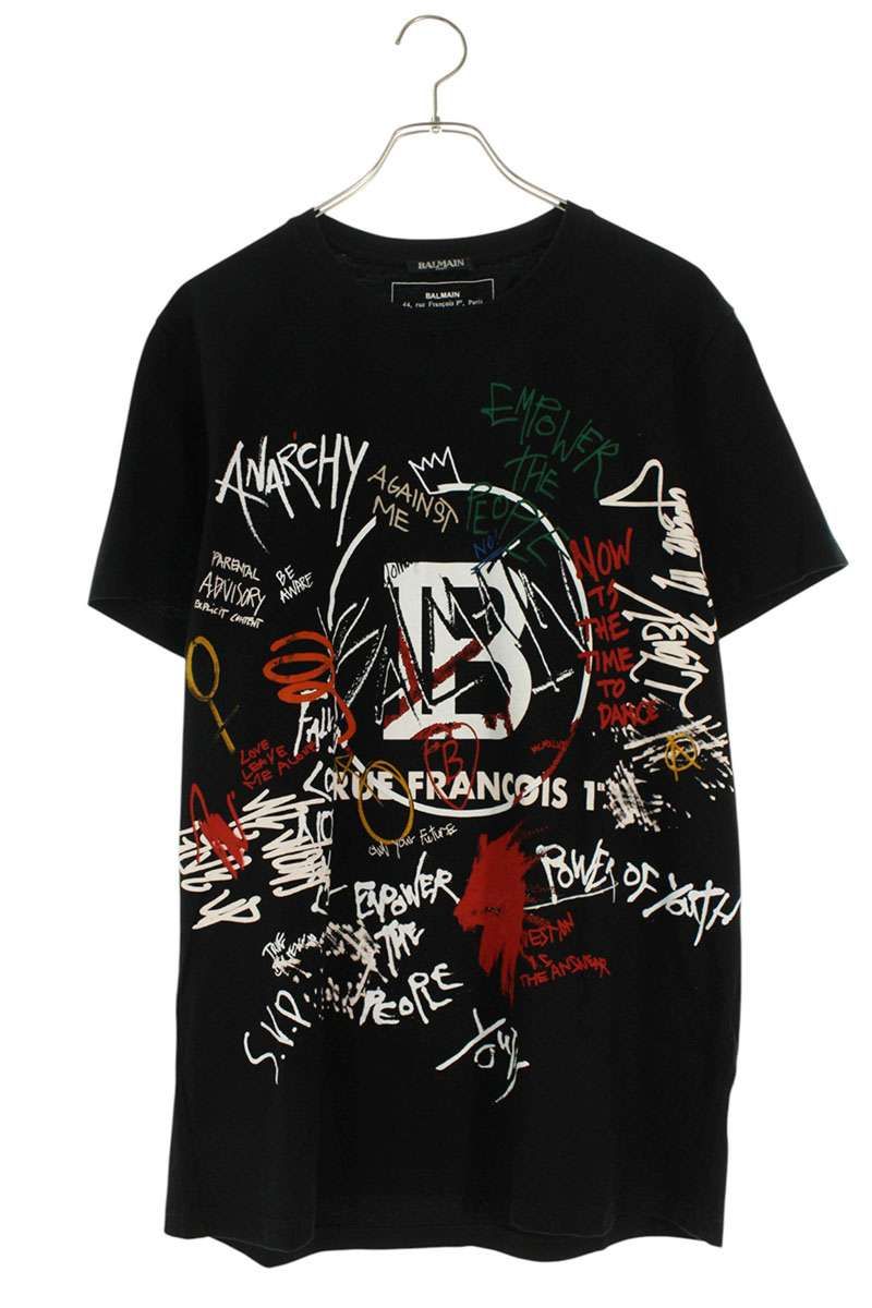 バルマン  SH01601I251 英字グラフィックプリントTシャツ メンズ XL