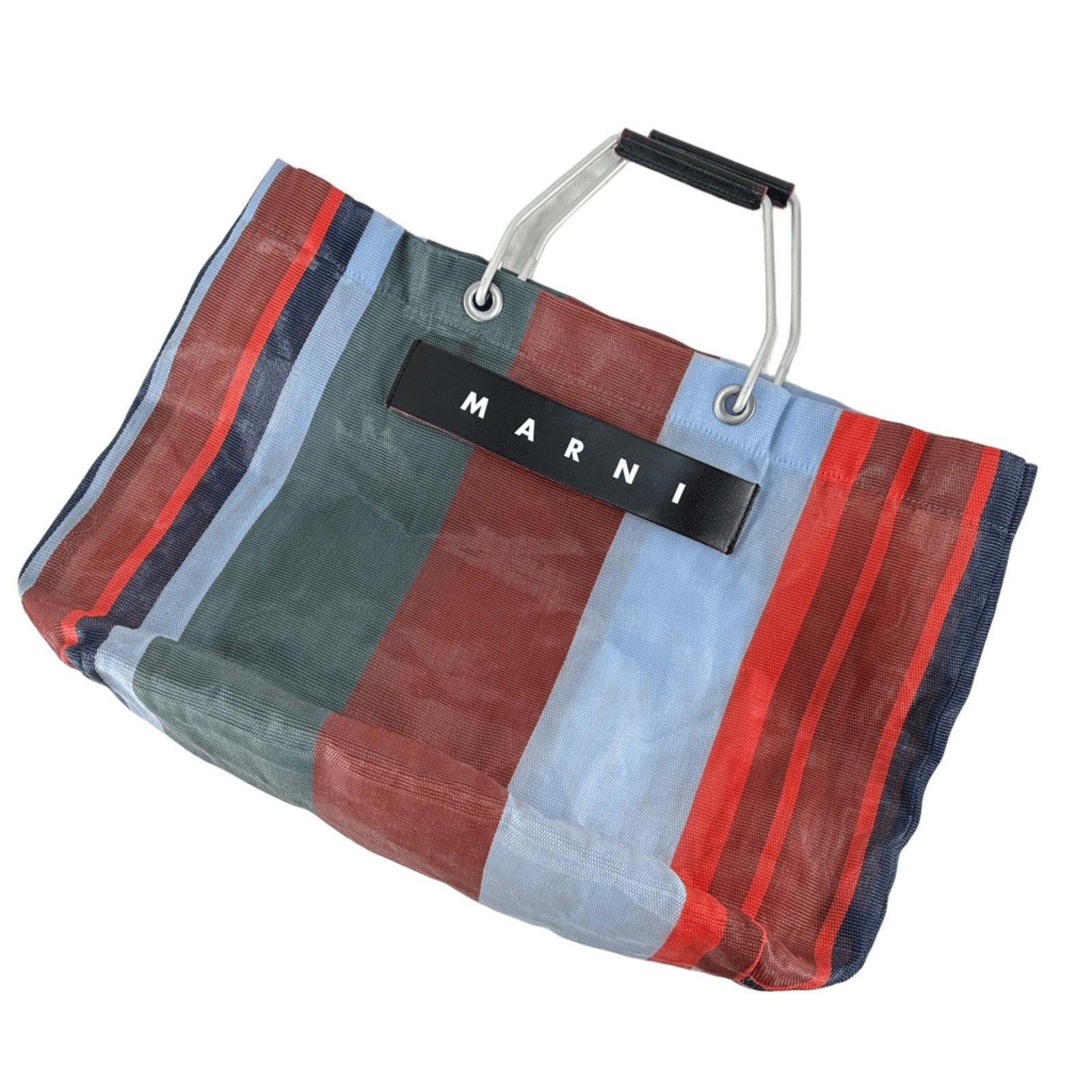 マルニ　ストライプメッシュバック MARNI（マルニ） マルニフラワーカフェ トートバッグ ストライプ