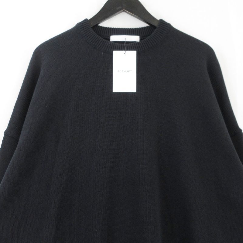 未使用 SOPHNET. ソフネット COTTON SILK EMBROIDERY KNIT SPNT-260071 ミドルゲージ クルーネック シルク混紡 ブラック 黒 4  99000367 未使用 SOPHNET. ソフネット COTTON SILK EMBROIDERY KNIT SPNT-260071