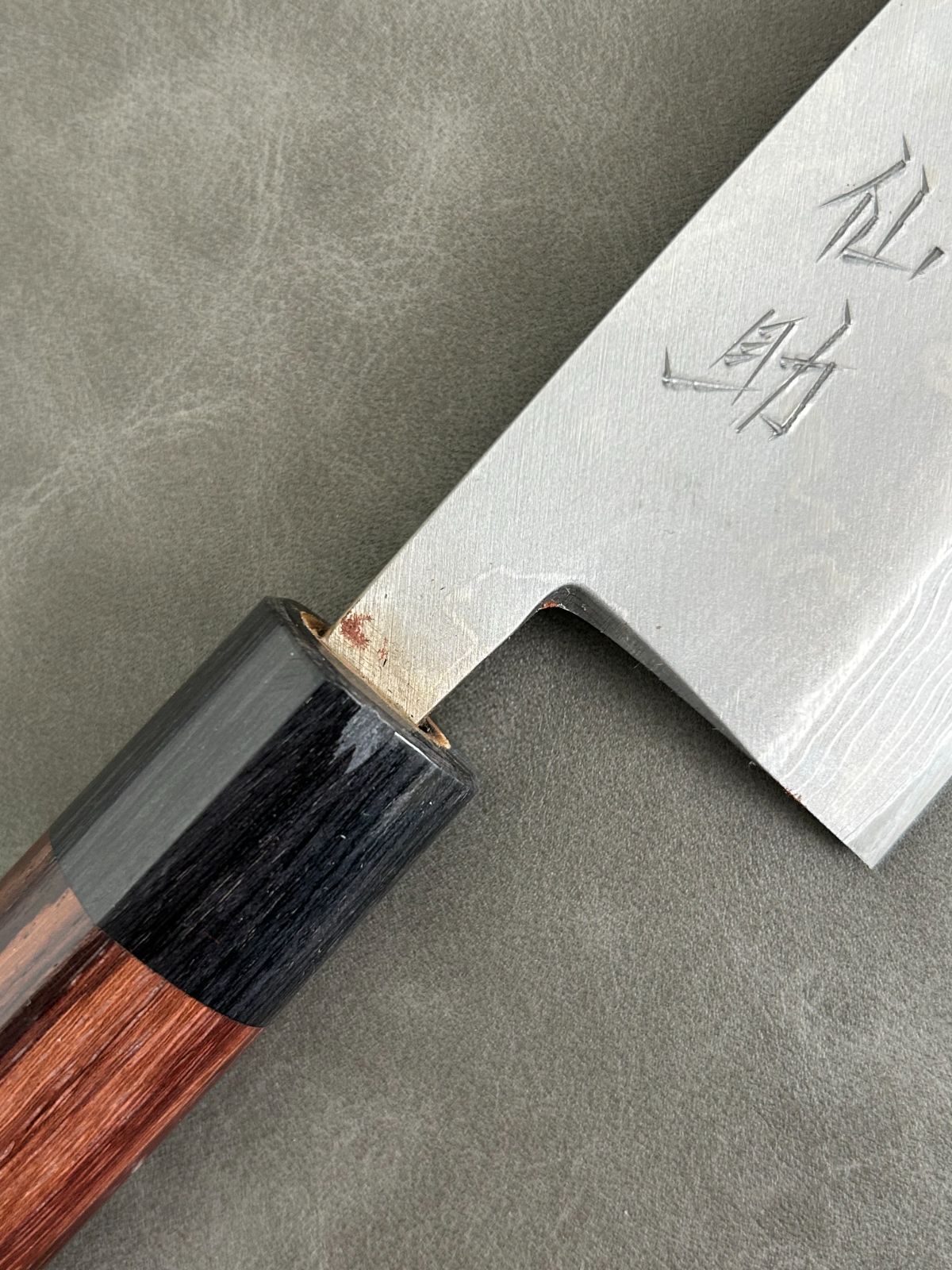 訳あり 仙助 包丁 出刃 ダマスカス 安来鋼青紙2号 165mm 紫檀シノギ柄 62