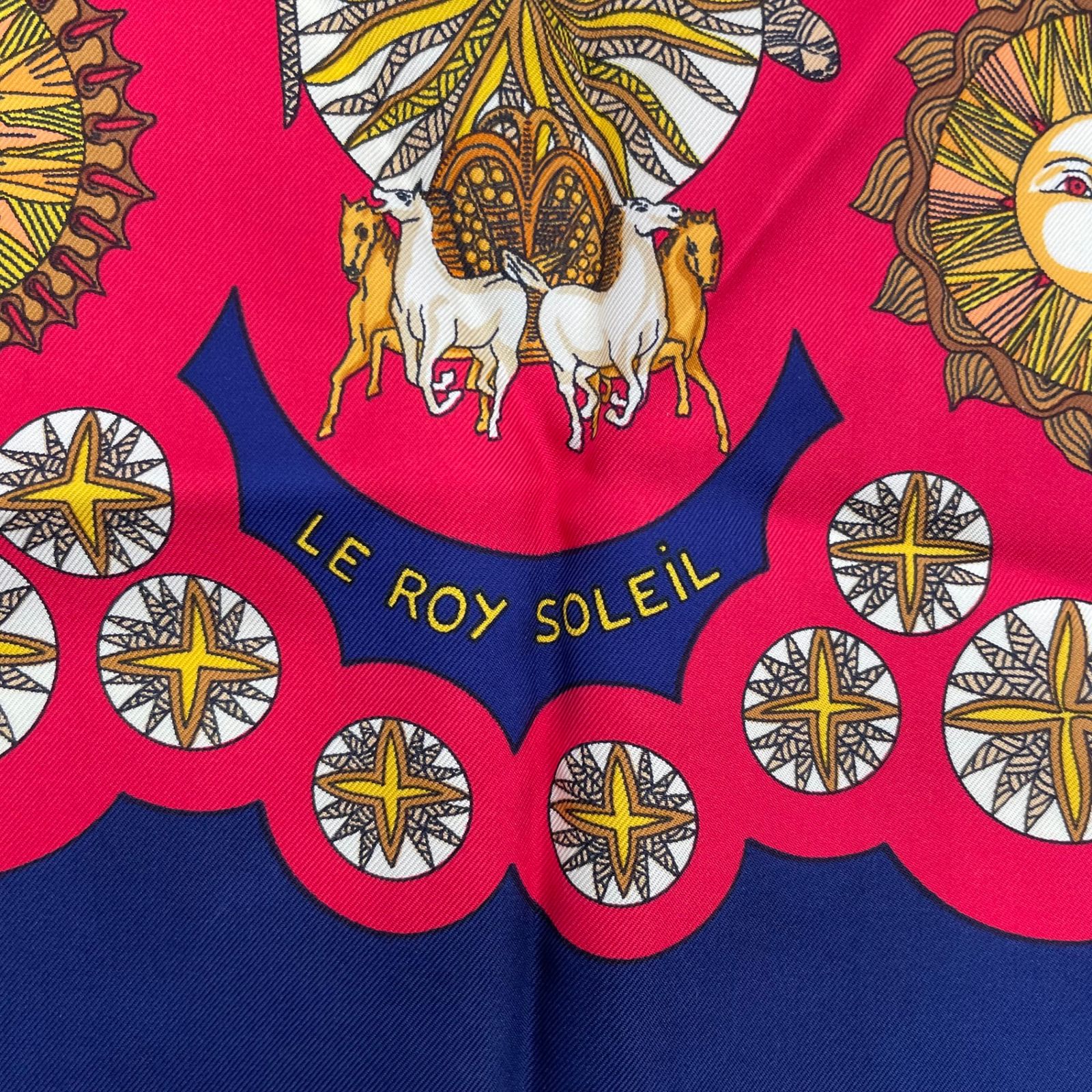 美品 HERMES エルメス スカーフ シルク カレ90 LE ROY SOLEIL 太陽王