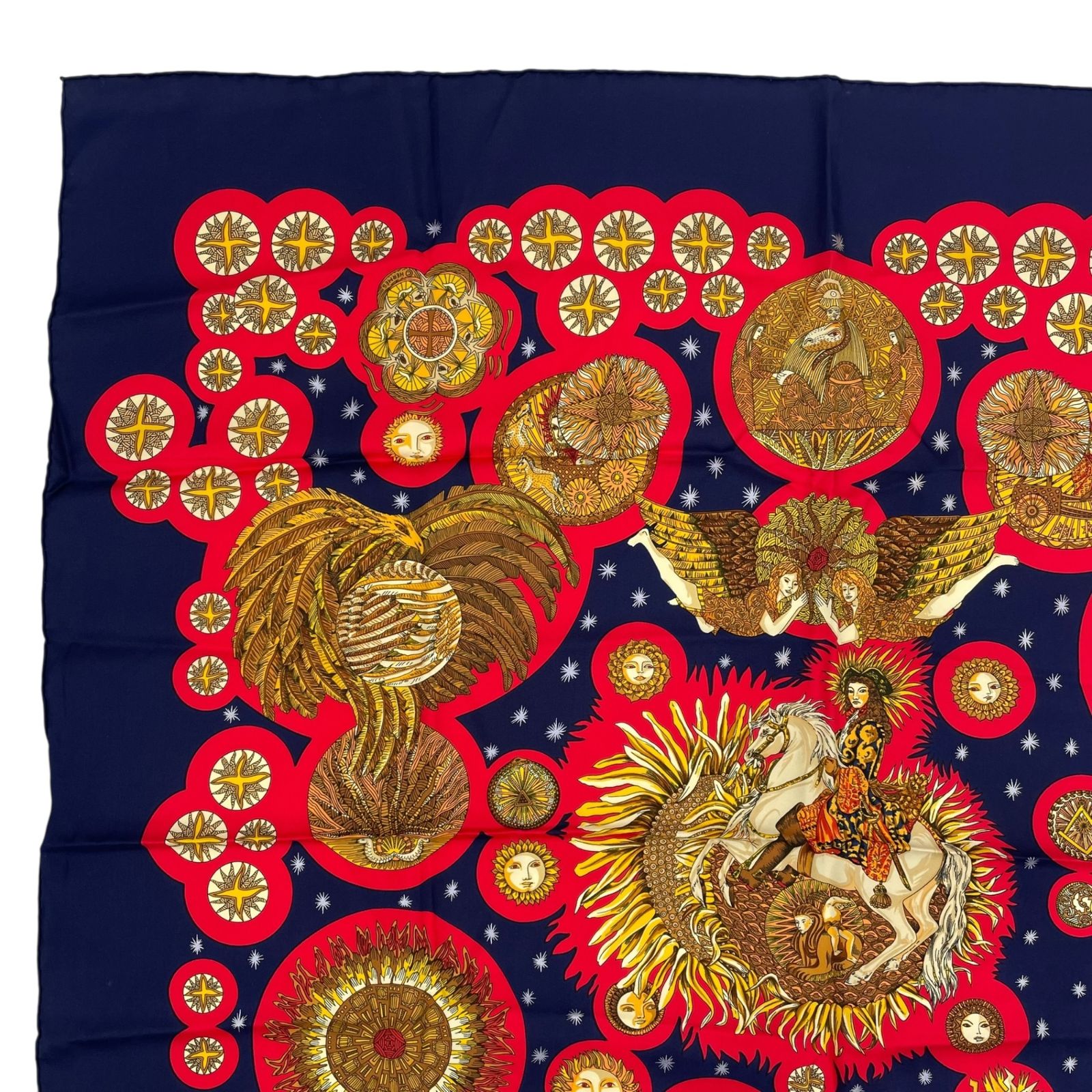 美品 HERMES エルメス スカーフ シルク カレ90 LE ROY SOLEIL 太陽王