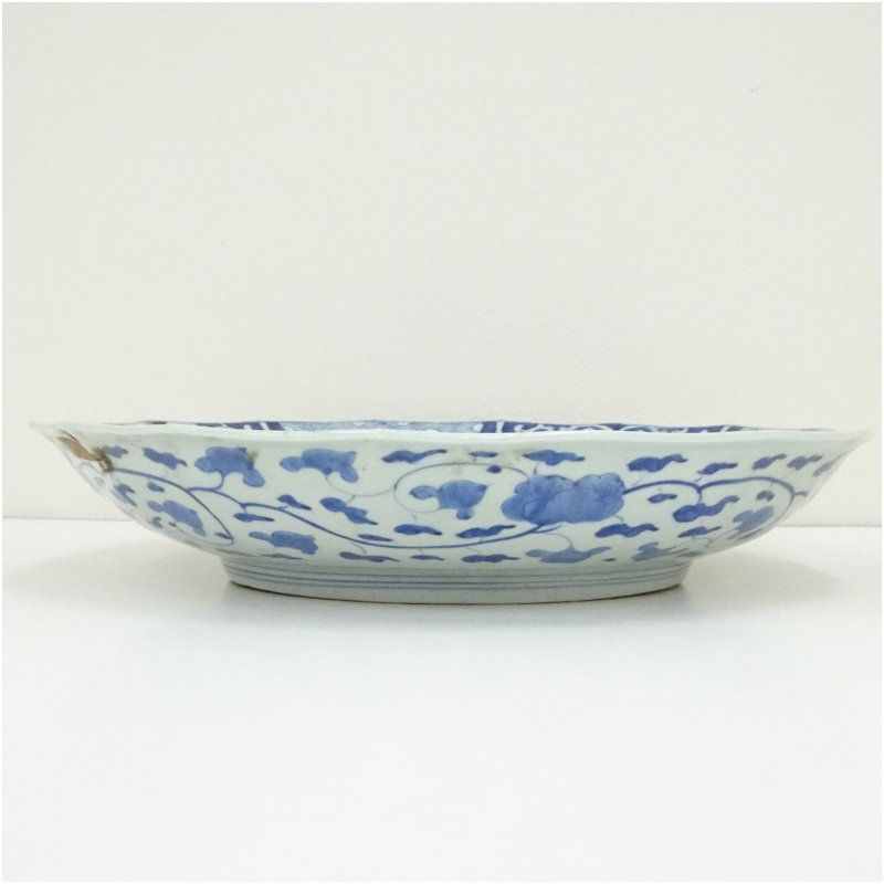 太明成化年製 伊万里焼染付 風景山水図大皿 食器 器 おしゃれ かわいい 料理 骨董 刺し身 魚料理 レトロ ワンプレート 和食 洋食 来客