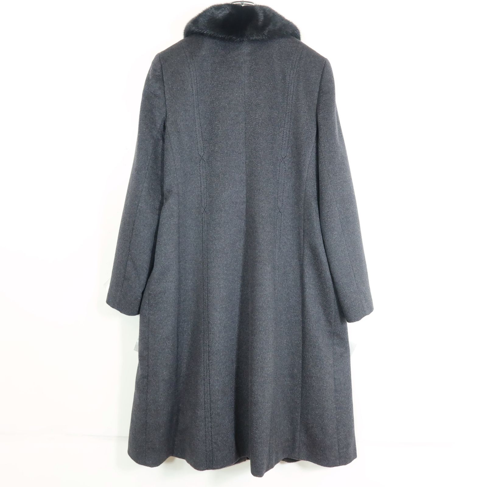 極美品！】レリアン☆カシミヤ100！ロングコート ミンクの替え襟付き 